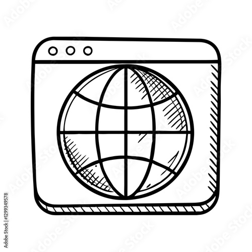 Sketch-style web browser with a globe