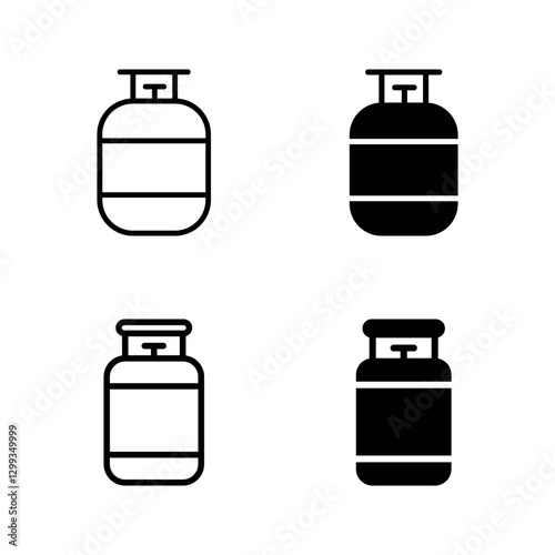 gas bottle icon set color editable