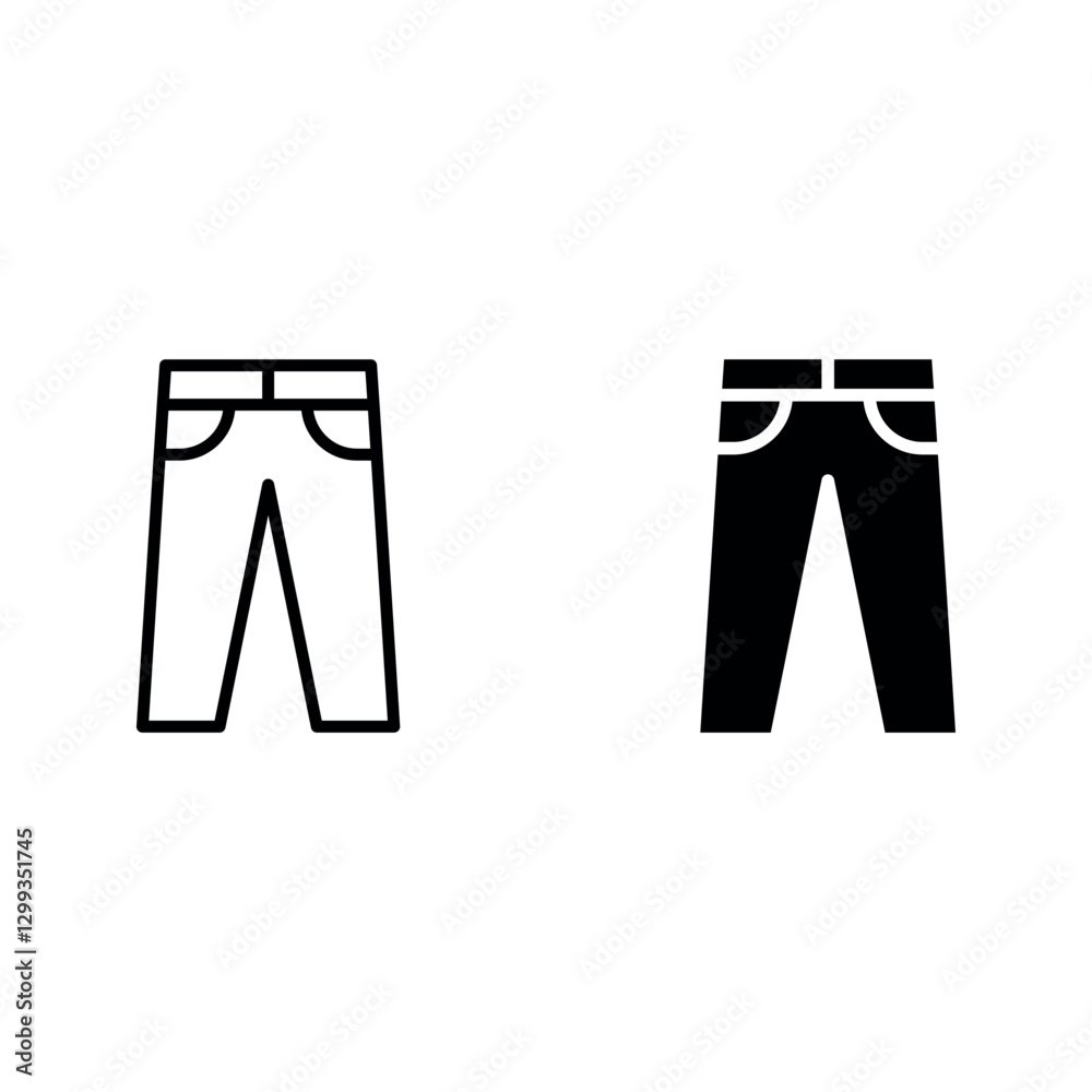 pants icon set color editable