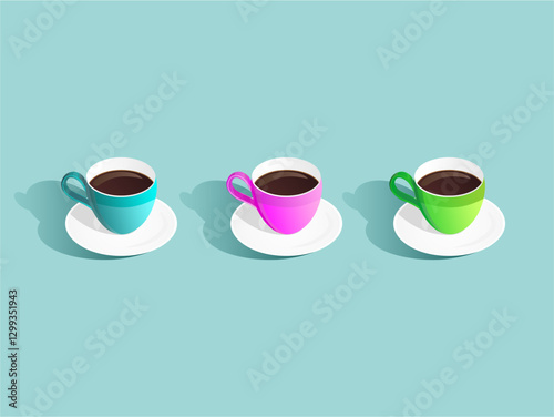 Three coffee cups