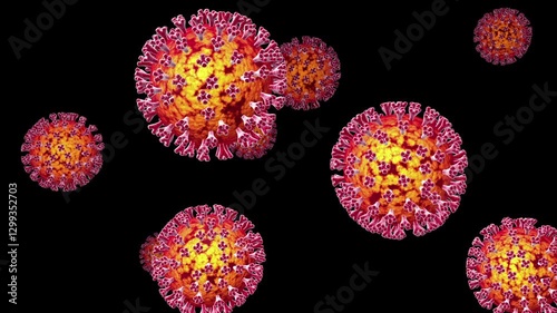 Biomedical animation of the coronavirus.