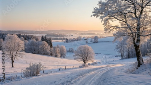 Winter Landscape Frosty Tre...