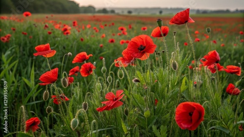 Vibrant Poppy Field Close-u...