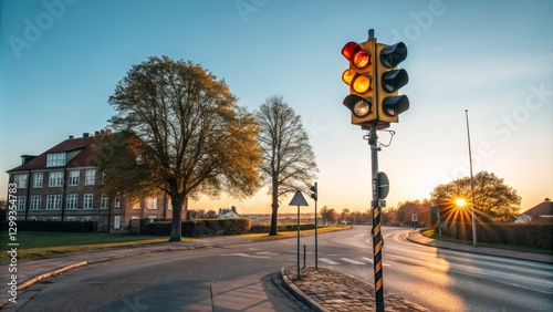 Sunrise Traffic Light, Land...