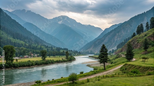Serene River Valley Landsca...