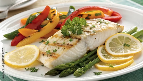 Grilled Cod with Roasted Ve...