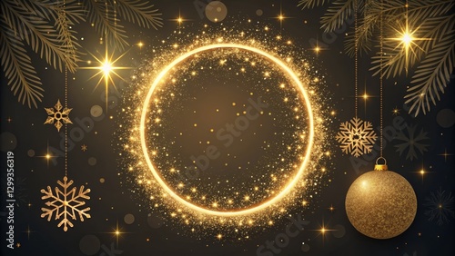 Golden Glittering Circle Ch...