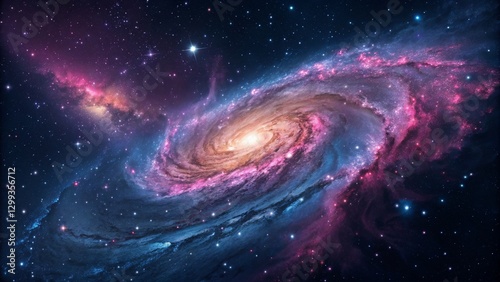 Cosmic Spiral Galaxy Vibran...