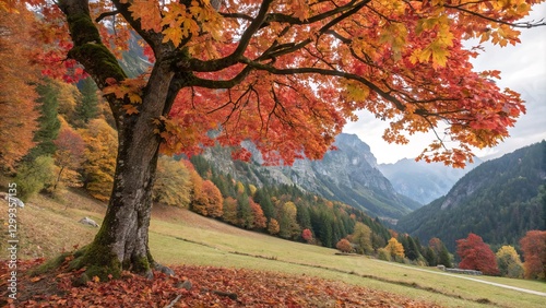 Autumnal Mountain Landscape...