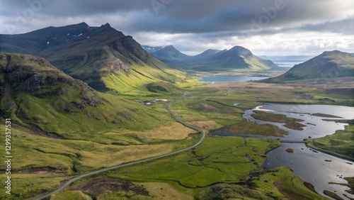 Aerial View of Icelandic La...