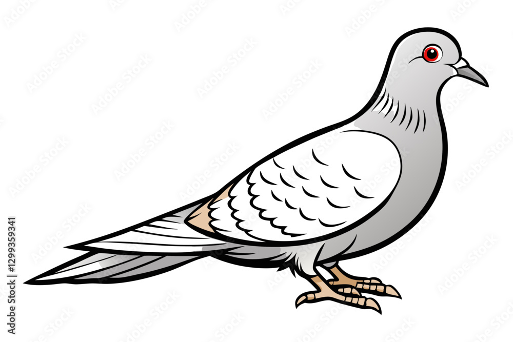 Fototapeta premium Elegant Mourning Dove Vector Art. A Symbol of Peace