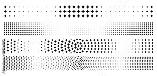 Halftone stars in varying sizes creating an abstract textured background