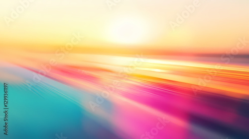 Abstract defocused image with chromatic aberration effect. speculars and light. Radiance - Sunset. Illustration