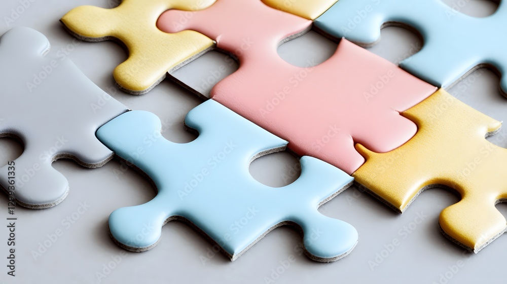 Pastel Jigsaw Puzzle Pieces Close Up Abstract Image Pastel Jigsaw Puzzle Pieces Close Up Abstract Image