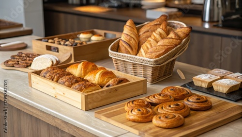 Wooden Boxes of Croissants,...
