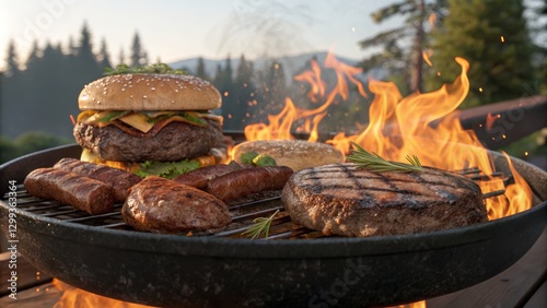 Grilling Burgers, Sausages ...