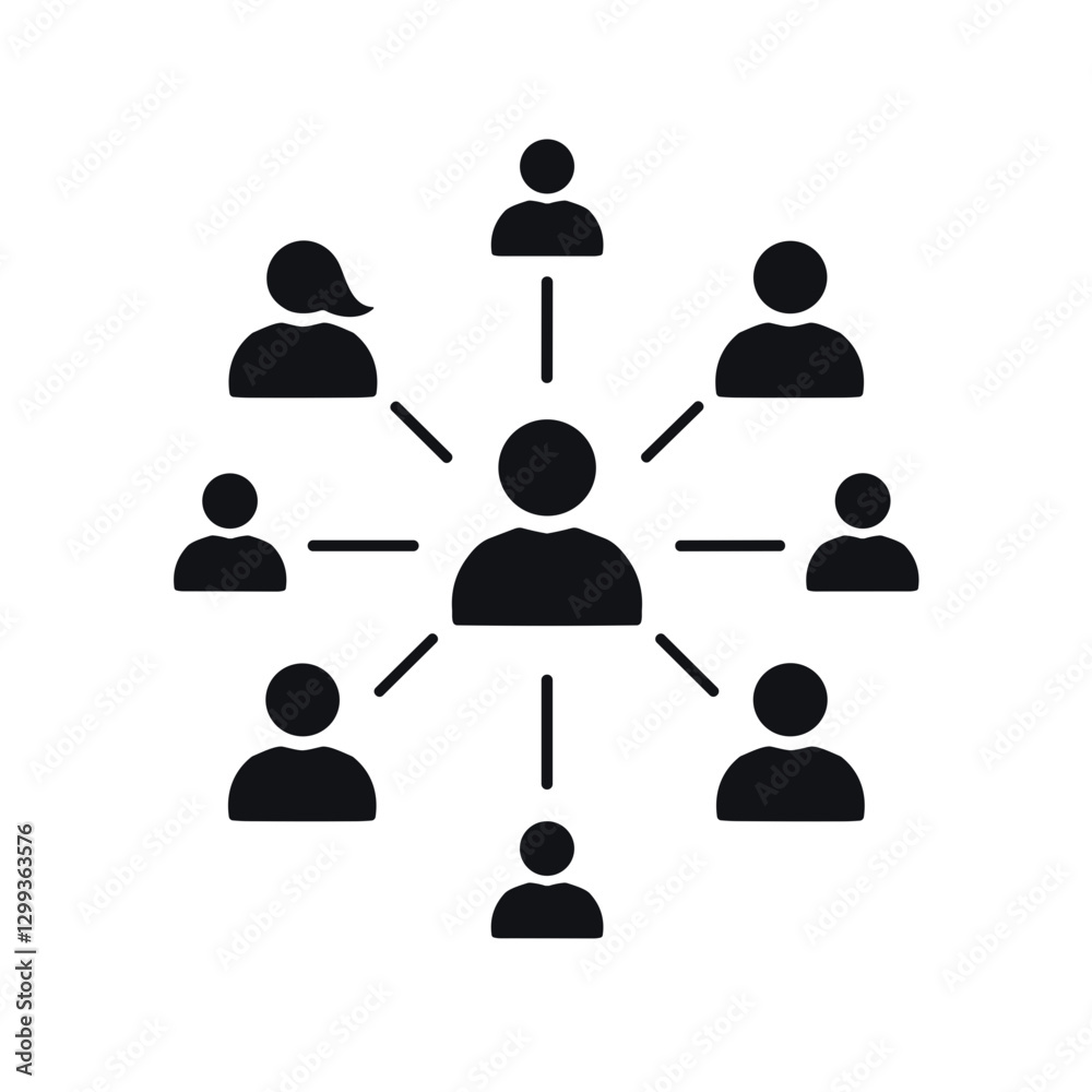 Social network connection icon in black and white. Social network connection icon in black and white.