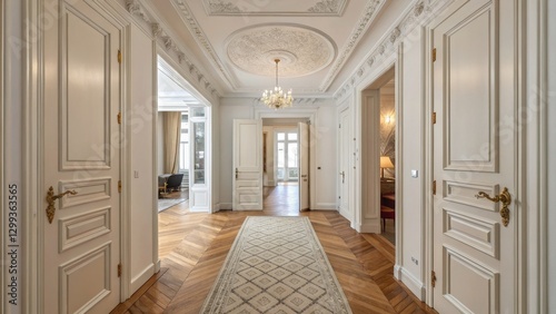 Elegant Hallway Herringbone...