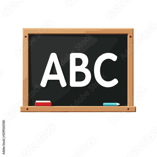 Chalkboard with ABC letters for education.