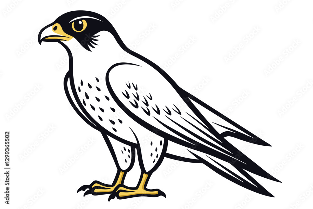 Peregrine Falcon Vector Art. Majestic Bird of Prey Design