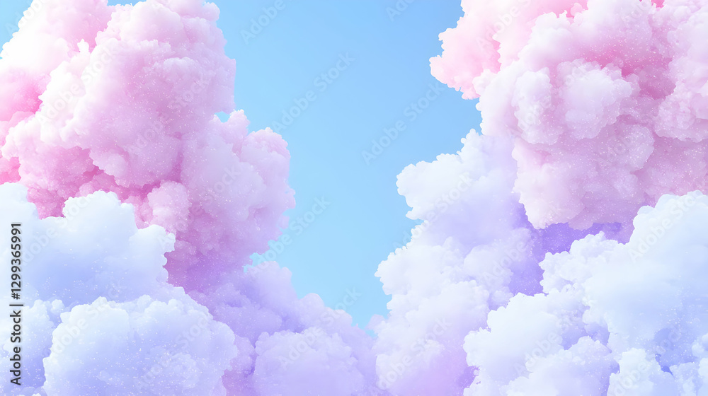 Soft Pink and Purple Clouds against a Light Blue Sky Background Soft Pink and Purple Clouds against a Light Blue Sky Background