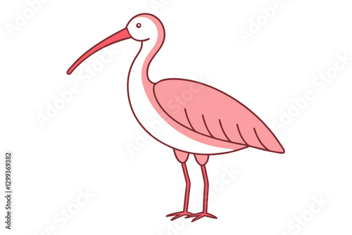 Beautiful Roseate Spoonbill Bird Vector Artwork photo