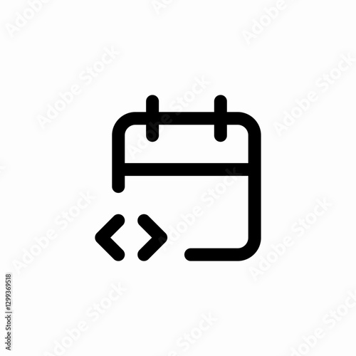 calendar scroll icon sign vector