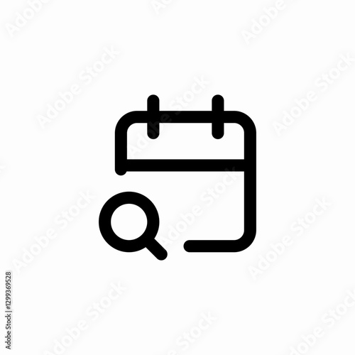 calendar search icon sign vector