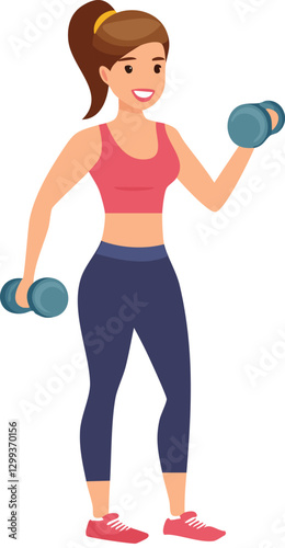 woman with dumbbell vector