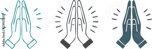 Set of hands praying