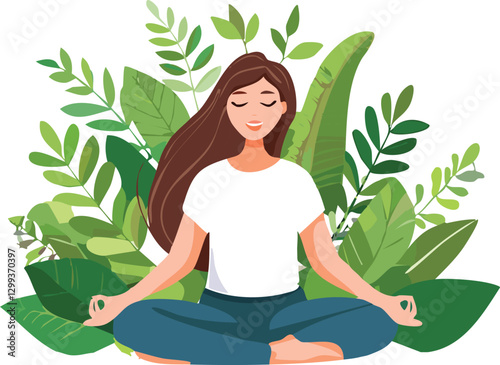 woman doing yoga exercise vector