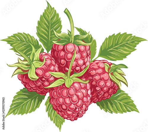 raspberry with leaf