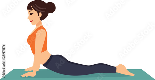 woman doing yoga exercise vector