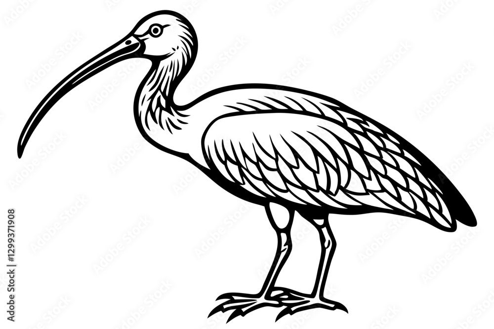 Obraz premium Elegant Scarlet Ibis Bird Vector Design