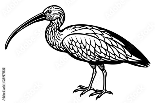 Elegant Scarlet Ibis Bird Vector Design