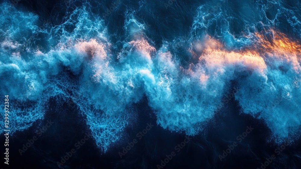 Dramatic Ocean Waves at Sunset Dramatic Ocean Waves at Sunset