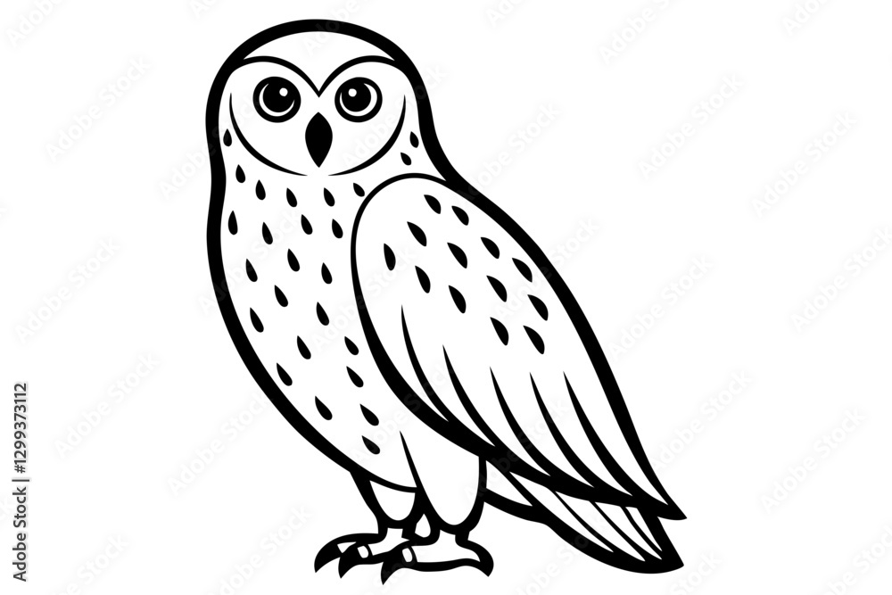 Fototapeta premium Snowy Owl Wildlife Vector Art