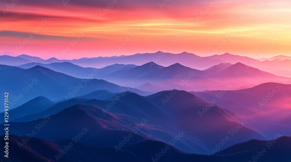 Majestic mountain range at sunset with vibrant sky colors Majestic mountain range at sunset with vibrant sky colors