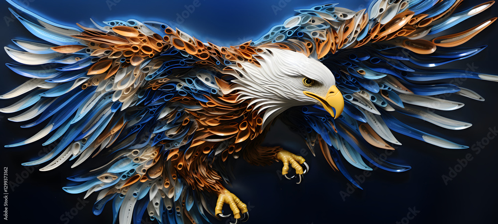 Obraz premium iron quilling eagle, ai generative