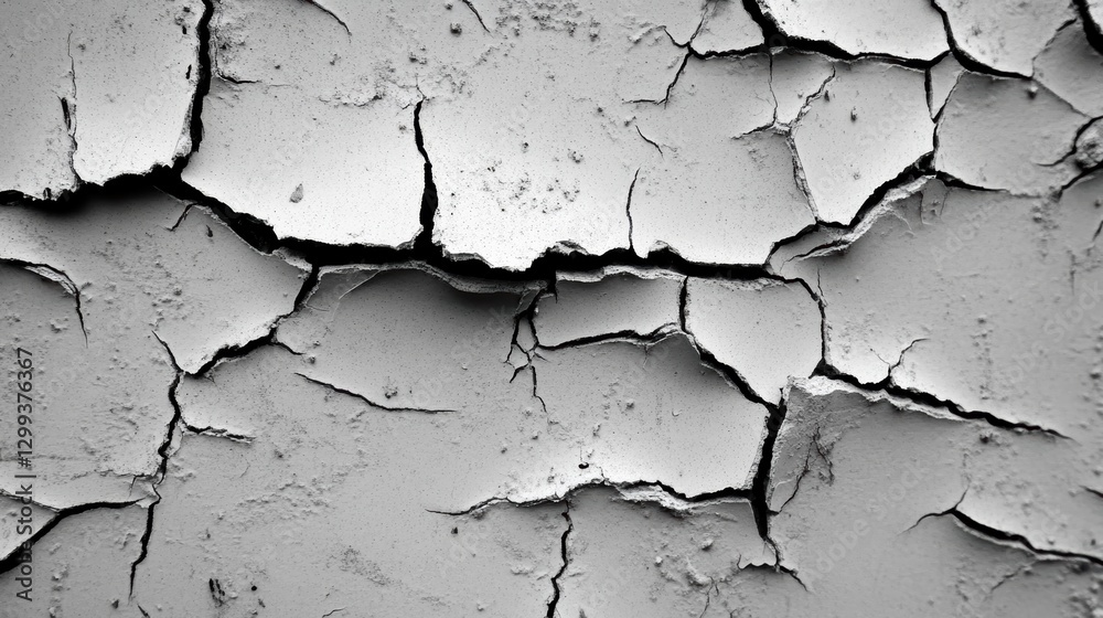 Obraz premium Cracked earth, monochrome texture