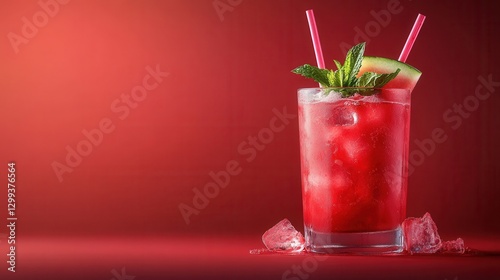 Wallpaper Mural Refreshing watermelon cocktail with mint garnishing perfect for summer gatherings and celebrations in a vibrant setting Torontodigital.ca