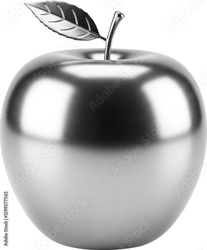 apple, silver apple, silver apple on white, silver apple on white background, silver apple accessory, apple illustration