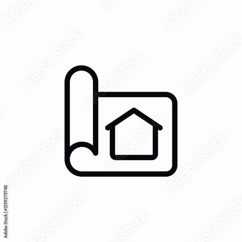 house plan icon sign vector