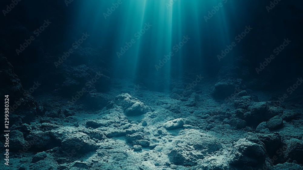 A 3D graphic portrayal of the view from the bottom of a deep-sea trench A 3D graphic portrayal of the view from the bottom of a deep-sea trench