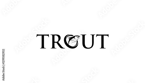 Salmon fish trout silhouette cut out vector logo template