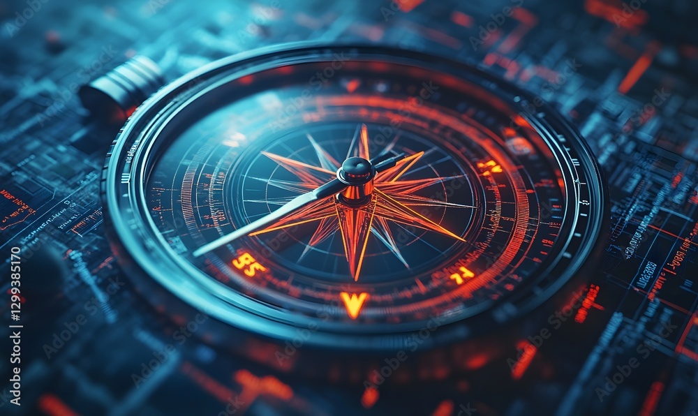 custom made wallpaper toronto digitalNavigating Market Trends with Precision - Financial Compass Concept,
