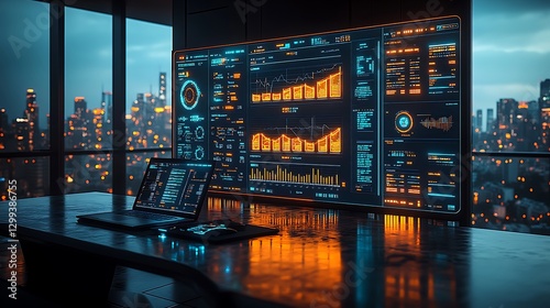 Modern business office with technology high resolution hd photo
