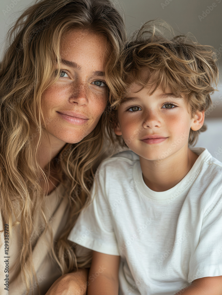 A mother and child snuggle closely, sharing a moment of warmth and connection, with gentle smiles and soft natural lighting. A mother and child snuggle closely, sharing a moment of warmth and connection, with gentle smiles and soft natural lighting.