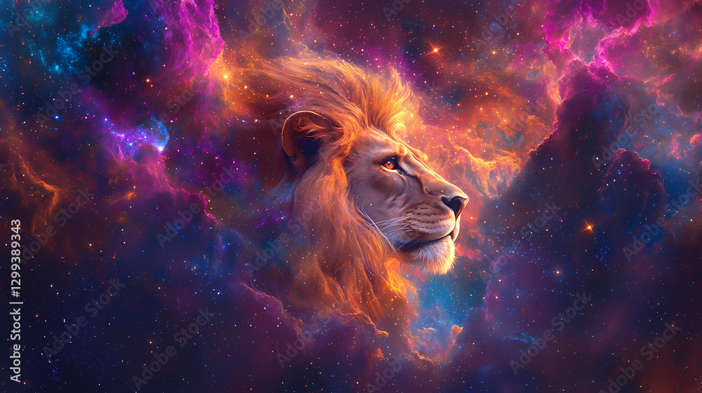 Naklejka premium vibrant lions head