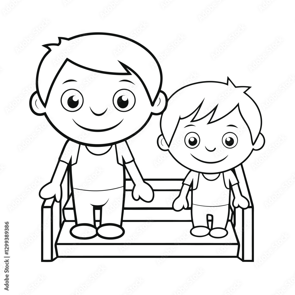 cartoon illustration of a boy and girl cartoon illustration of a boy and girl